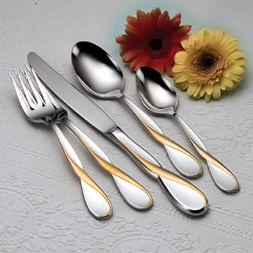Oneida Golden Aquarius 45 Piece Fine Flatware Set, Service for 8 Quality 18/10 Stainless